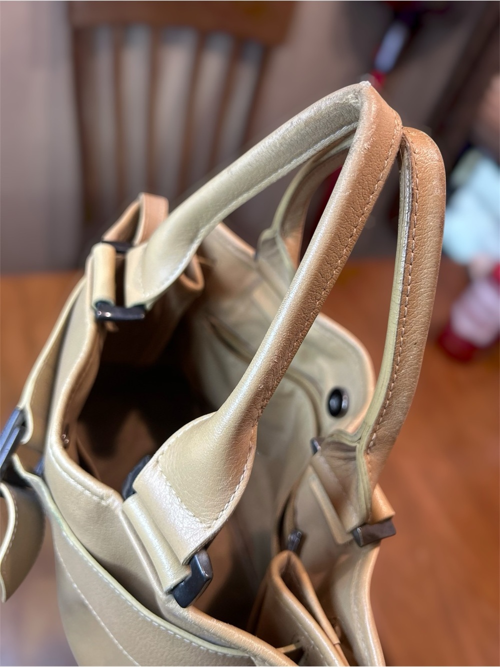 LONGCHAMP Belt Leather Hand Tote Bag Women Yellow /tan Genuine - Picture 12 of 16